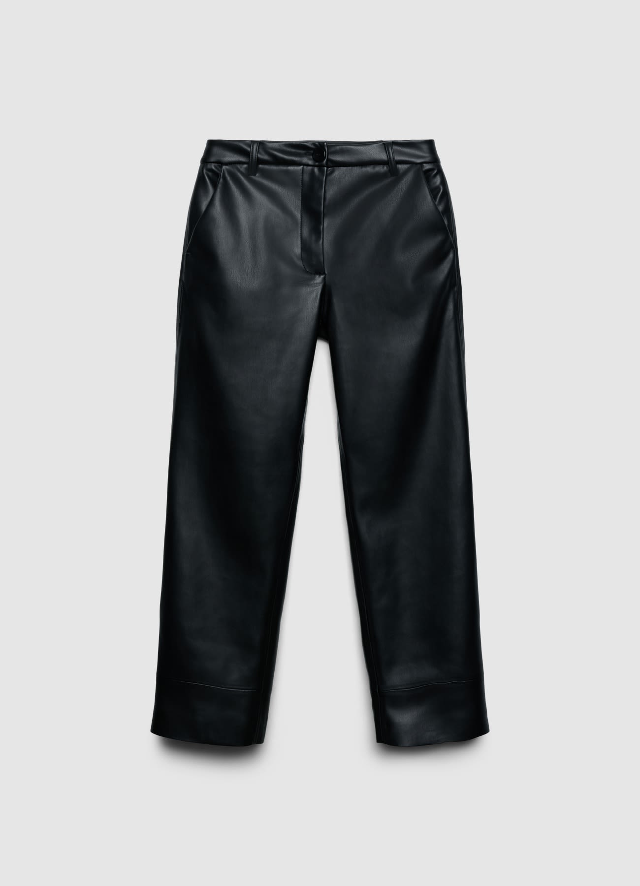 Pantaloni straight in similpelle