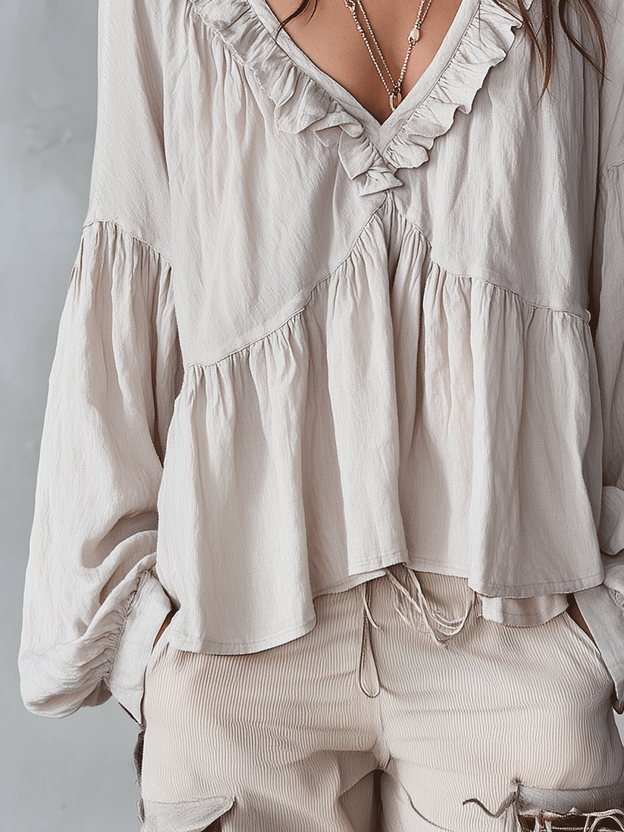 Camicetta bohemiana leggera ispirata al vintage