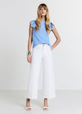 T-shirt a costina volant