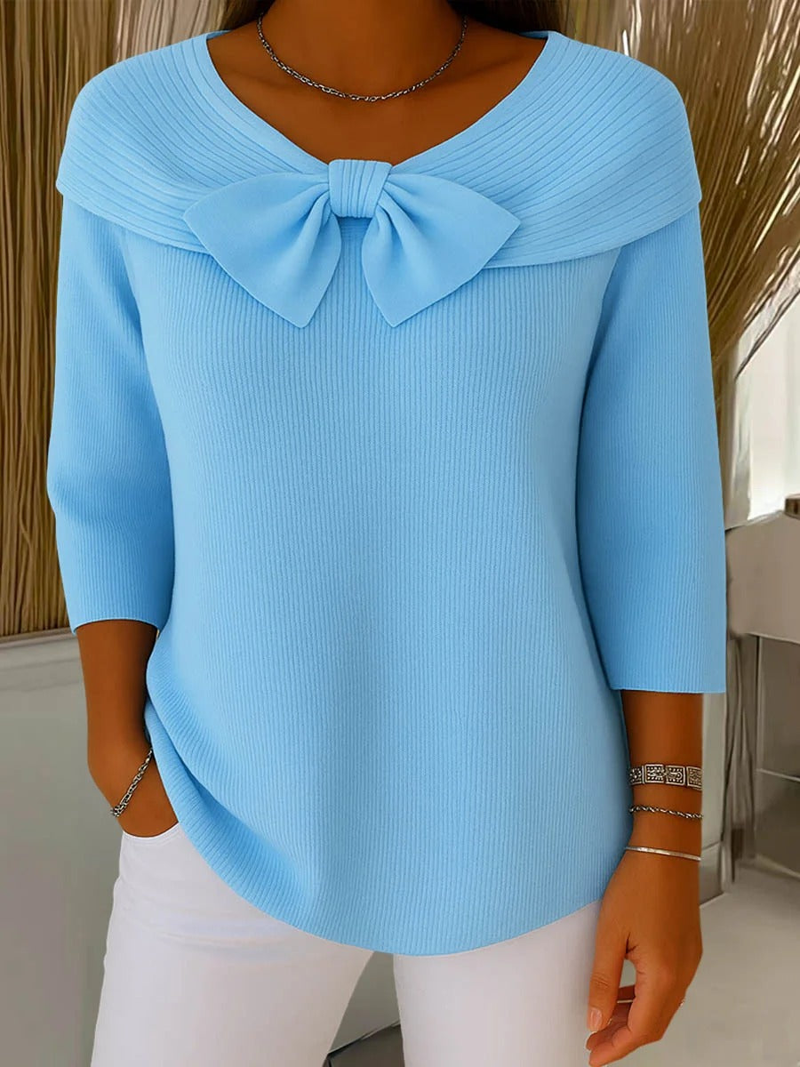 Filippa | Maglione con Fiocco e Collo Rotondo